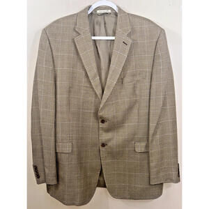 Ralph Lauren Mens Blazer Silk Wool Sport Coat Jacket Size 48L? Plaid SEE DETAILS